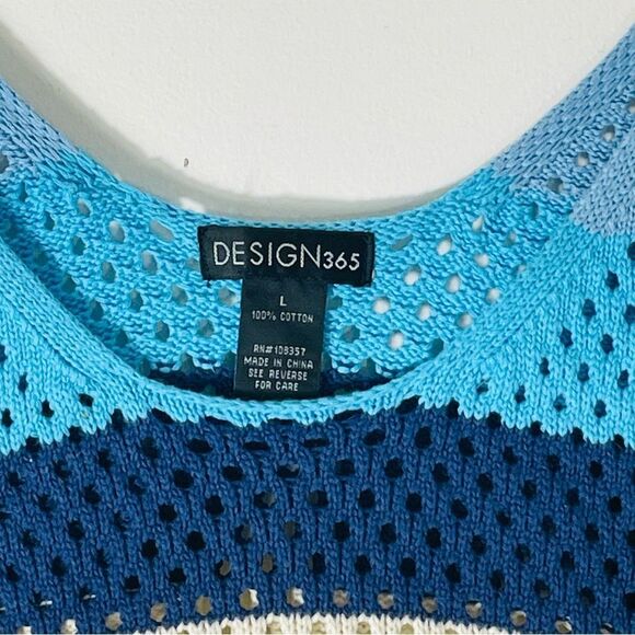 Design 365 Crocheted Blue, Yellow, & White Tank Top Size L - Picture 6 of 9
